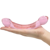 Crystal Pleasures Glass Pink Double Lover Dildo