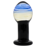 Crystal Pleasures Glass Black Cosmos Butt Plug
