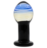 Crystal Pleasures Glass Black Cosmos Butt Plug