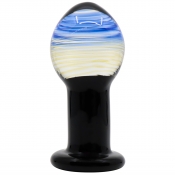 Crystal Pleasures Glass Black Cosmos Butt Plug