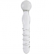 Crystal Pleasures Glass Happy Swirl Double Dildo