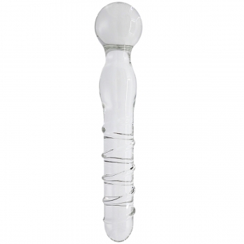 Crystal Pleasures Glass Happy Swirl Double Dildo