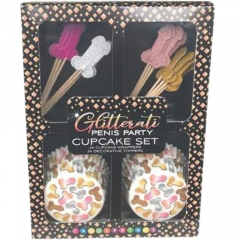 Glitterati Penis Party Cupcake Decorating - Set Of 24