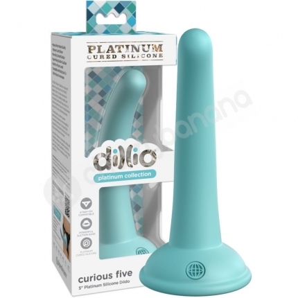 Dillio Platinum Curious Five 5" Teal Silicone Dildo With Suction Cup Body Dock Compatible Base