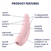 Satisfyer Curvy 2+ Pink App Controlled Vibrating Clitoral Stimulator