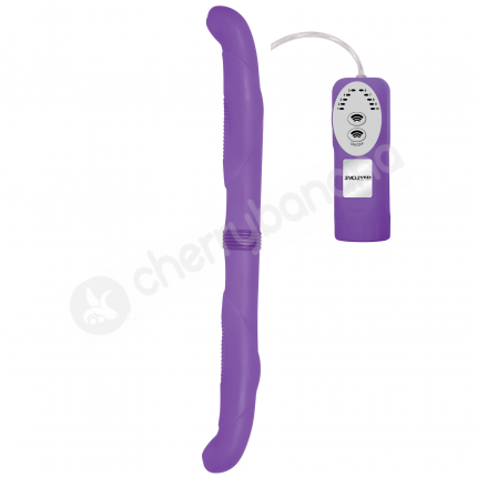 Double Trouble Purple Vibrating Dildo