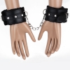 Cherry Banana Dare Black Faux Leather Fluffy Wrist Cuffs