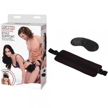 Lux Fetish Doggie Style Support Strap With Bonus Blindfold