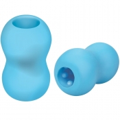 Zolo Mini Double Bubble Squeezable Textured Blue Penis Stroker 