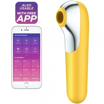 Satisfyer Dual Love Yellow App Controlled Vibrating Clitoral Stimulator