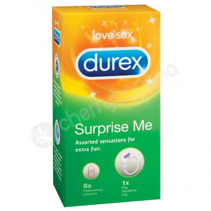 Durex Surprise Me Regular Condoms & Cock Ring 6 Pack