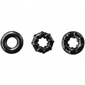 Renegade Black Dyno Rings Stretchy Cockrings 3 Pack