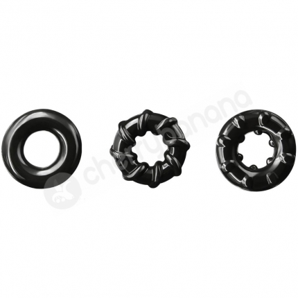 Renegade Black Dyno Rings Stretchy Cockrings 3 Pack Renegade Black Dyno Rings Stretchy Cockrings 3 Pack