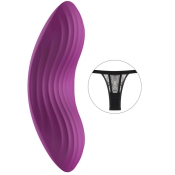 Svakom Edeny Vibrating Panties Purple Curved Vibrator With Black Tie-side Underwear 