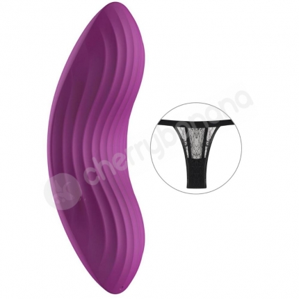 Svakom Edeny Vibrating Panties Purple Curved Vibrator With Black Tie-side Underwear 