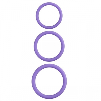 Erection Commander Purple Cock Rings 3 Pack