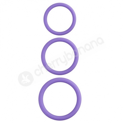 Erection Commander Purple Cock Rings 3 Pack