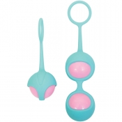 Adam & Eve Eve's Pink & Teal Kegel Training Set - Set of 2