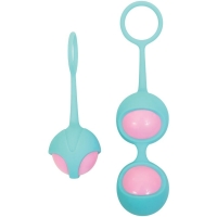 Adam & Eve Eve's Pink & Teal Kegel Training Set - Set of 2