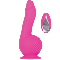 Evolved Ballistic Pink Vibrating Dildo With Stimulating Balls Motor & Remote Control