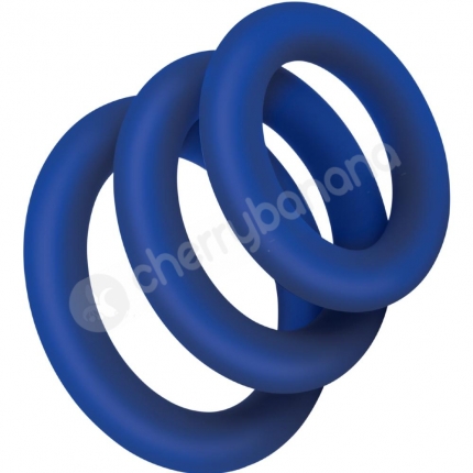 Zolo Extra Thick Blue Silicone Cock Rings - 3 Sizes