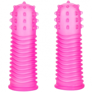 Intimate Play Finger Tingler Pink Textured Finger Sleeves 2pk