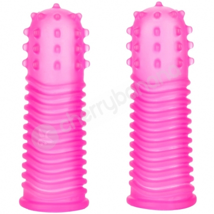 Intimate Play Finger Tingler Pink Textured Finger Sleeves 2pk Intimate Play Finger Tingler Pink Textured Finger Sleeves 2pk