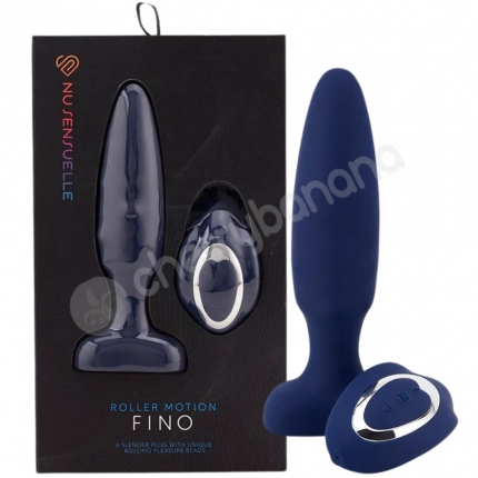 Nu Sensuelle Blue 4" Fino Roller Motion Anal Plug With Vibrating Remote Control