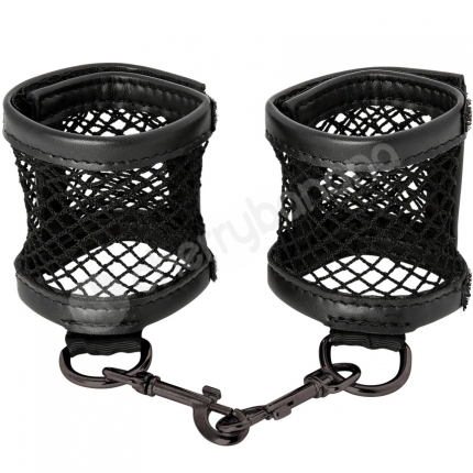 Sex & Mischief Black Fishnet Velcro Adjustable Cuffs