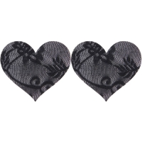 Cherry Banana I'm So Thorny Floral Lace Black Heart-Shaped Nipple Pasties 2 Pack