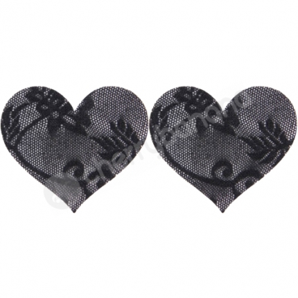 Cherry Banana I'm So Thorny Floral Lace Black Heart-Shaped Nipple Pasties 2 Pack Cherry Banana I'm So Thorny Floral Lace Black Heart-Shaped Nipple Pasties 2 Pack