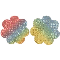 Cherry Banana Loud & Proud Rainbow Sequin Floral Nipple Pasties 2 Pack