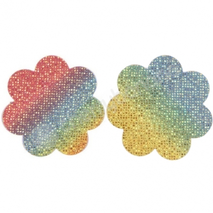 Cherry Banana Loud & Proud Rainbow Sequin Floral Nipple Pasties 2 Pack