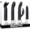 Evolved Four Play Black Bullet Vibrator With 3 Attachable Silicone Sleeves