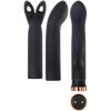 Evolved Four Play Black Bullet Vibrator With 3 Attachable Silicone Sleeves