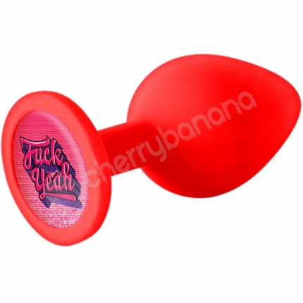 The 9's Booty Calls "Fuck Yeah" Red Silicone Butt Plug