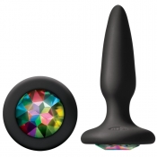 Glams Mini Black Small Rainbow Gem Butt Plug