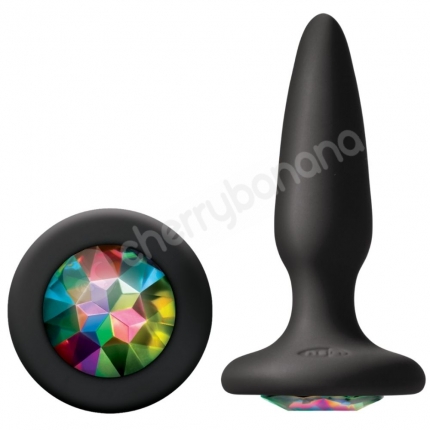 Glams Mini Black Small Rainbow Gem Butt Plug Glams Mini Black Small Rainbow Gem Butt Plug