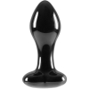 Crystal Heart Black Glass 2.7" Butt Plug