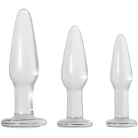 Adam & Eve Clear Glass Anal Training Trio - Set of 3 Sizes