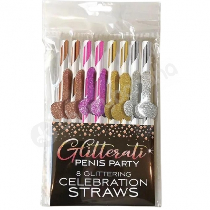 Glitterati 8 Glittering Penis Party Celebration Straws Glitterati 8 Glittering Penis Party Celebration Straws
