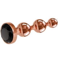 Gender X Gold Digger Large Rose Gold Metal Butt Plug With Black Gem Base