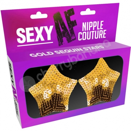 Sexy AF Nipple Couture Gold Stars Nipple Pasties