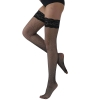 Cherry Banana Black Non-Slip Lace Top Fishnet Stockings With Rhinestones