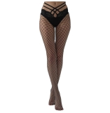 Cherry Banana Black Sexy & Strappy High Waist Lace Mesh Pantyhose