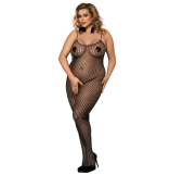 Cherry Banana Plus Size Black Circle Fishnet Crotchless Bodystocking