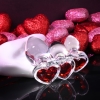 Adam & Eve Red Heart Gem Glass Anal Plug 3 Piece Set