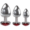 Adam & Eve Three Hearts Gem Metallic Anal Plug Set Of 3 Sizes