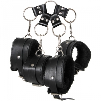 Adam & Eve Hog Tie With Black Fluffy Wrist & Ankle Cuffs