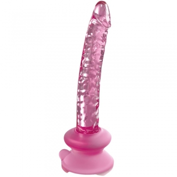 Icicles #86 Pink Glass Dong With Suction Cup Base